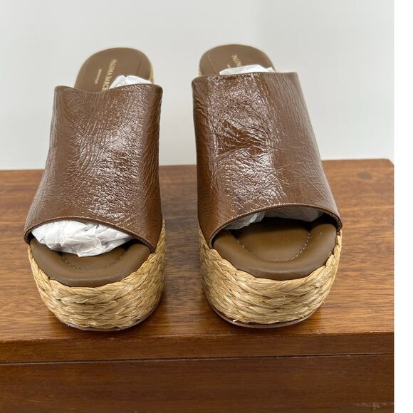 PALOMA BARCELO New $410 Women's Esdadrille Brown Wedge Sandals Size 39 US 8.5 - Picture 3 of 7